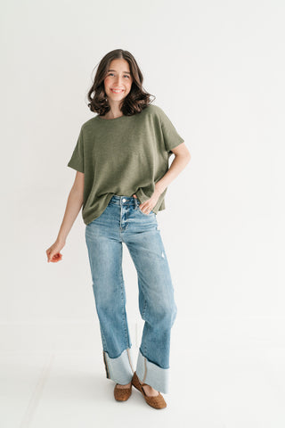 Pure Ease Relaxed Top - Olive