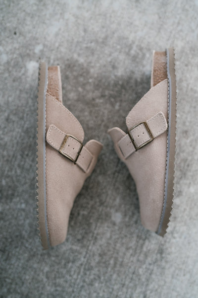 Maible Suede Clog-Taupe