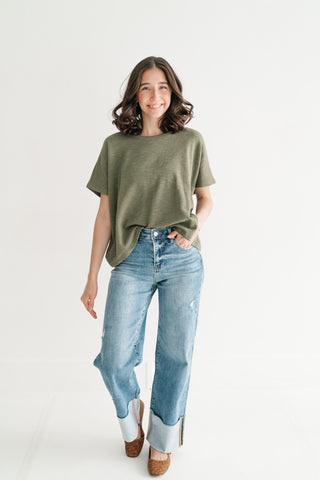 Pure Ease Relaxed Top - Olive