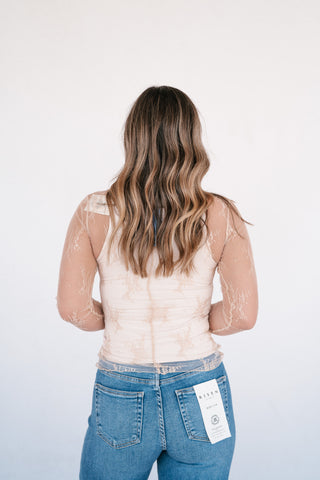 Lux Sheer Lace Undershirt- Nude