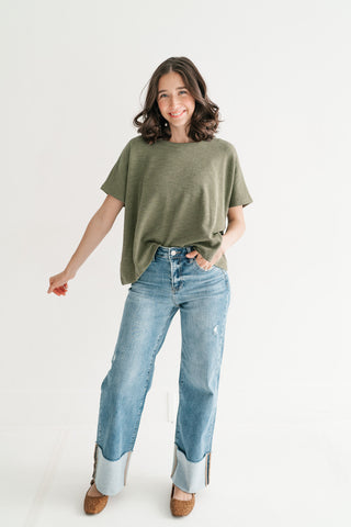 Pure Ease Relaxed Top - Olive