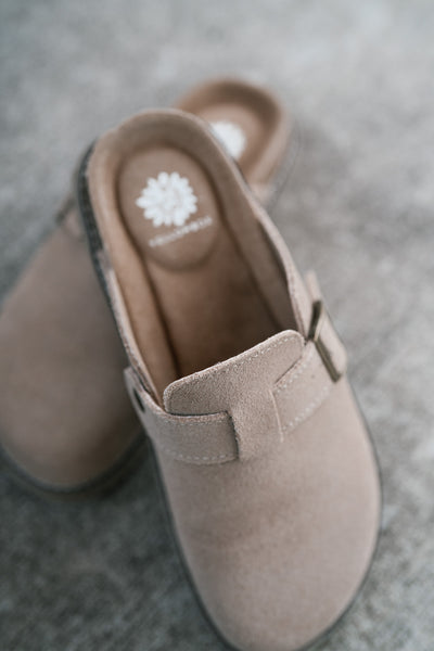 Maible Suede Clog-Taupe