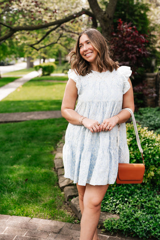 Morning Glow Eyelet Mini Dress