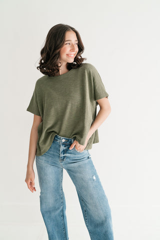 Pure Ease Relaxed Top - Olive