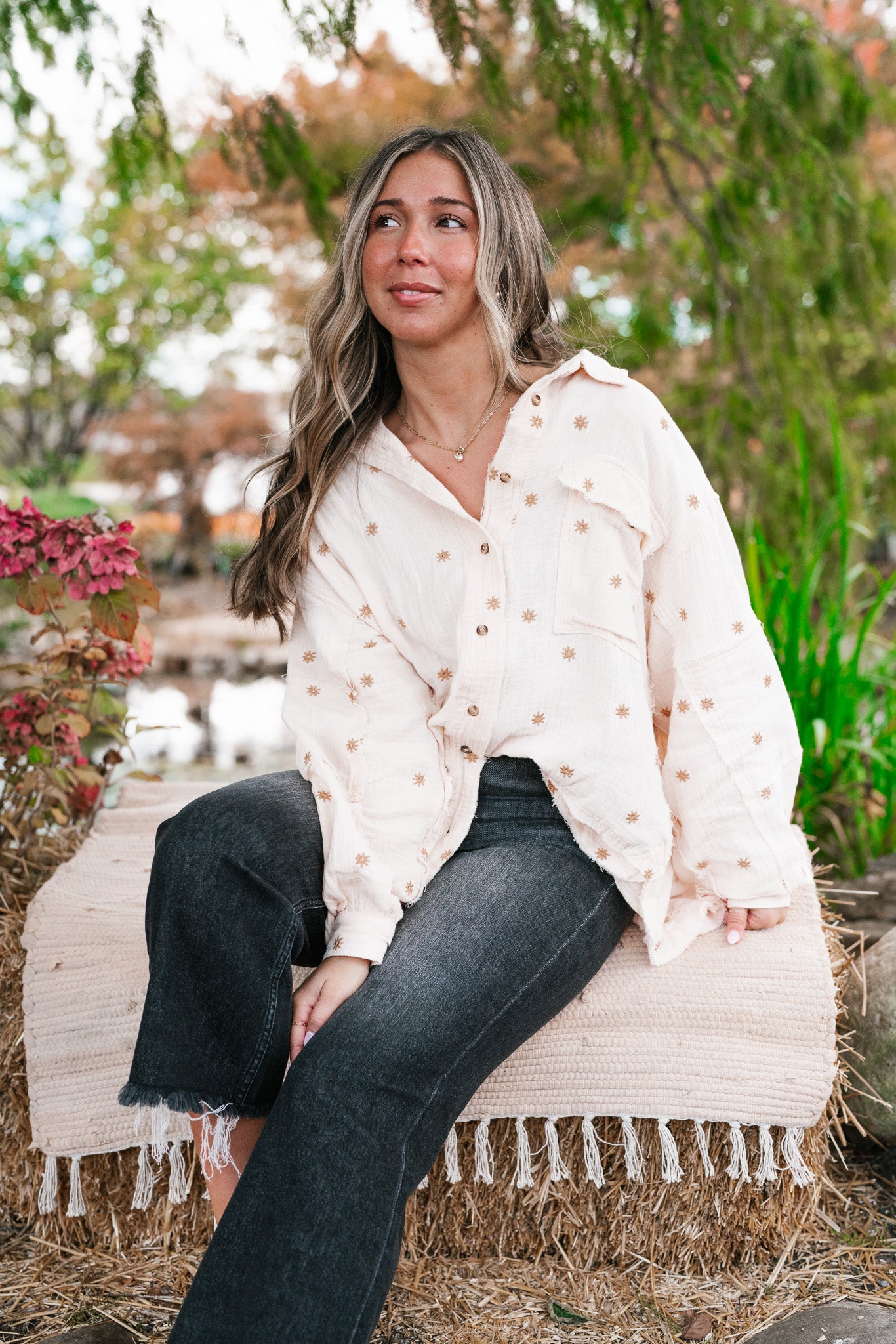 Dainty Sunlight Button Up Collared Shirt