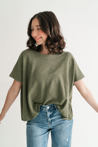 Pure Ease Relaxed Top - Olive