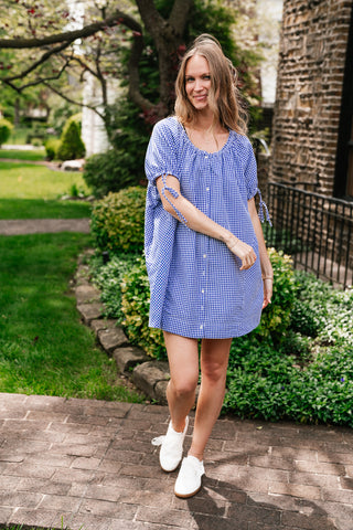 That Girl Gingham Short Sleeve Dress