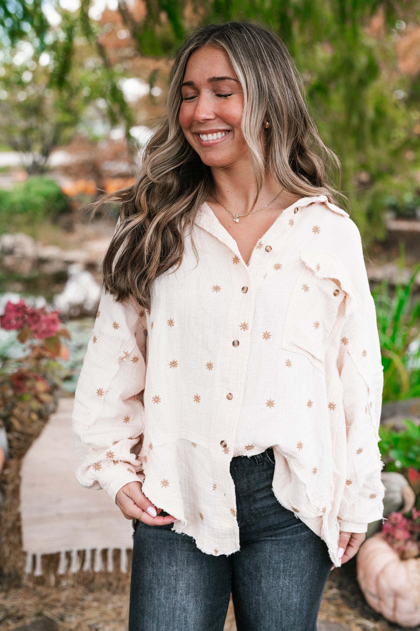 Dainty Sunlight Button Up Collared Shirt