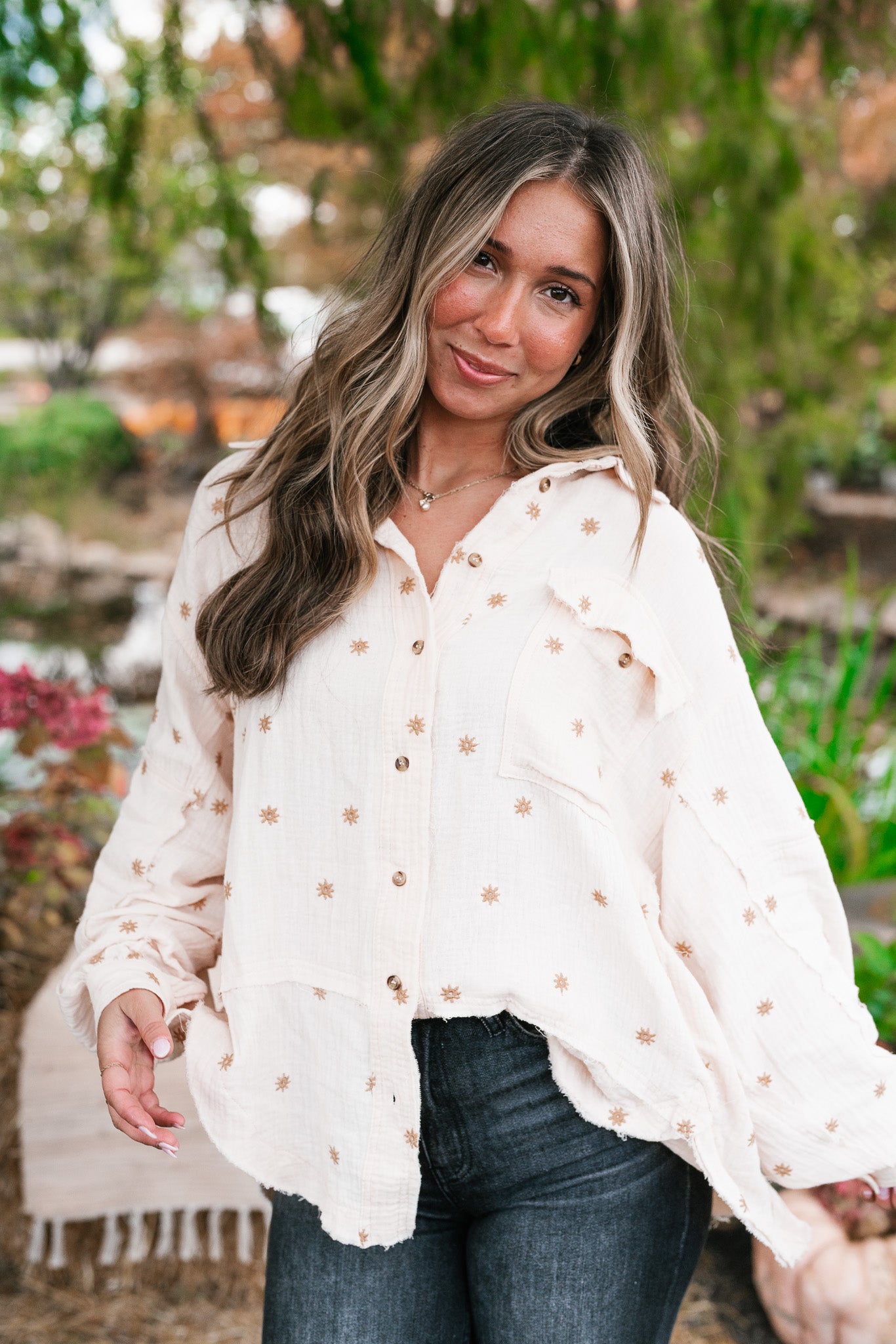 Dainty Sunlight Button Up Collared Shirt