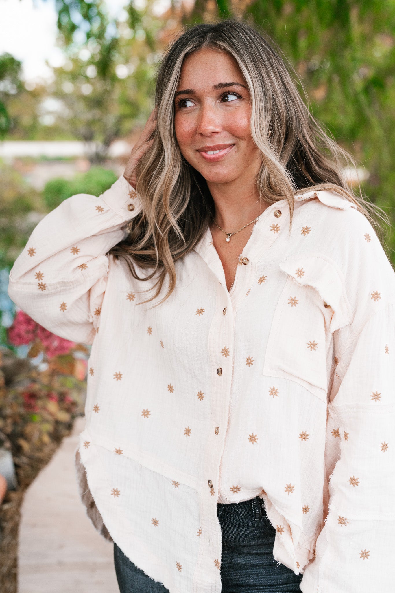 Dainty Sunlight Button Up Collared Shirt