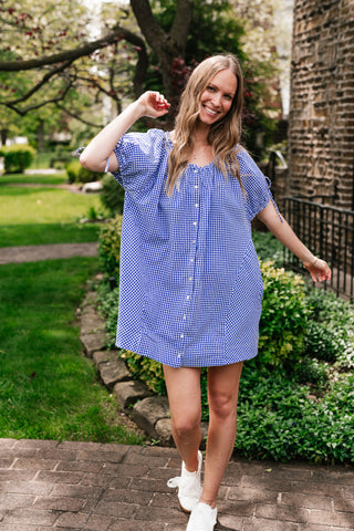 That Girl Gingham Short Sleeve Dress