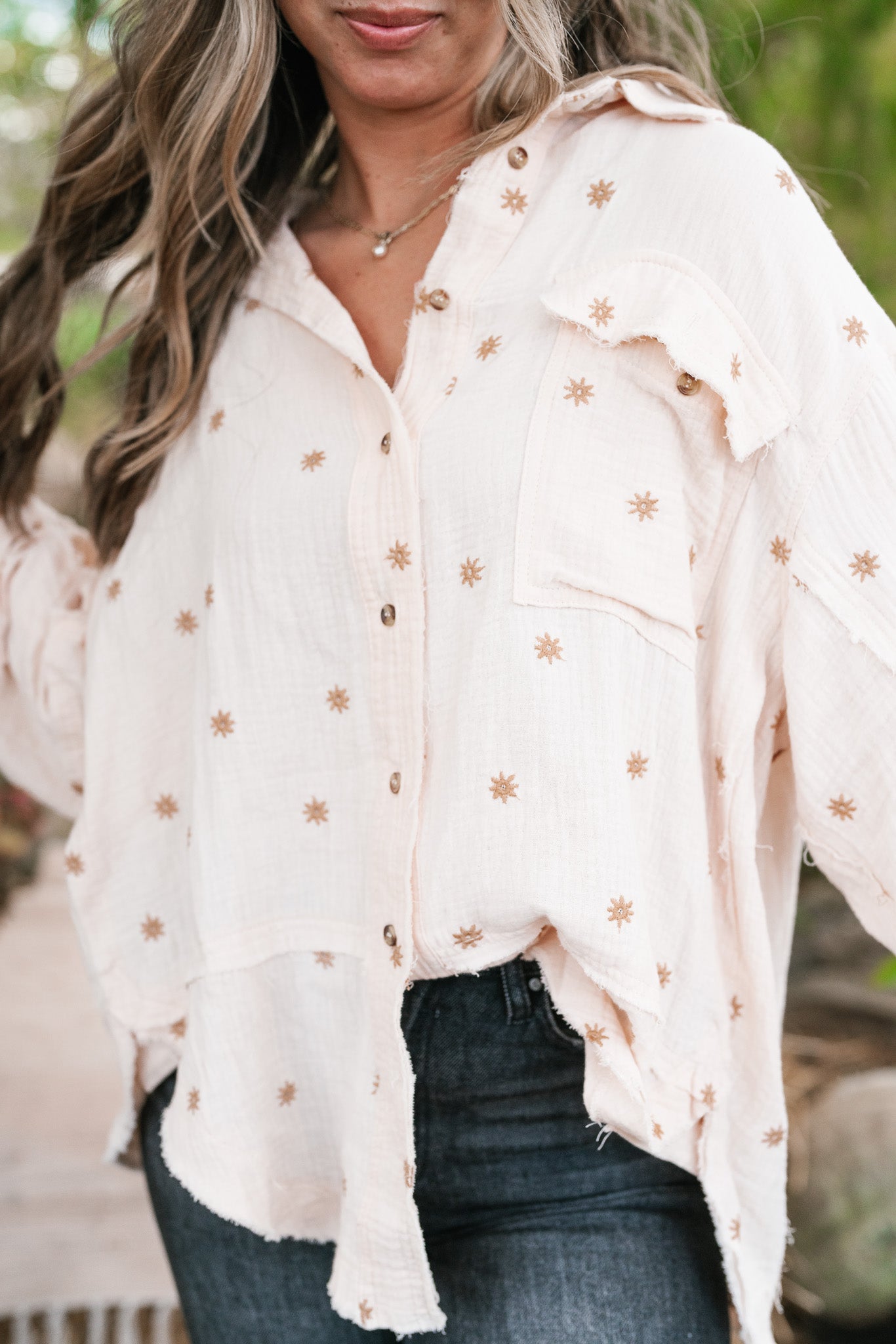 Dainty Sunlight Button Up Collared Shirt