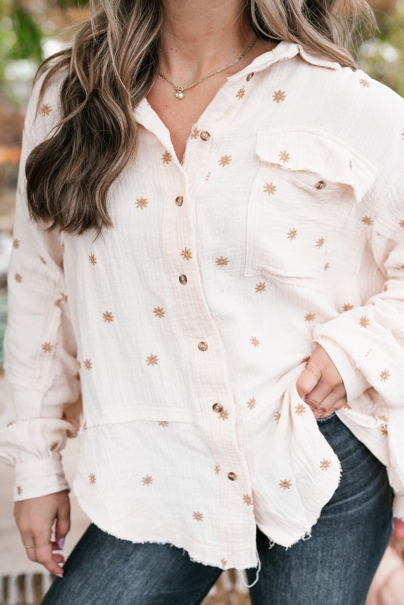 Dainty Sunlight Button Up Collared Shirt