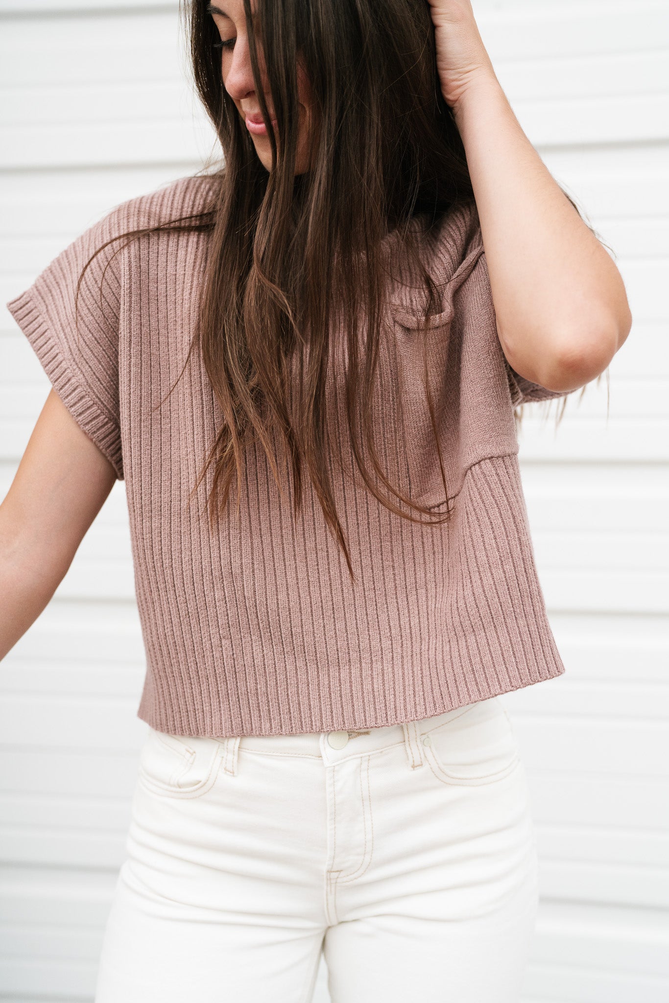 The Perfect Knit Short Sleeve Top - Mauve