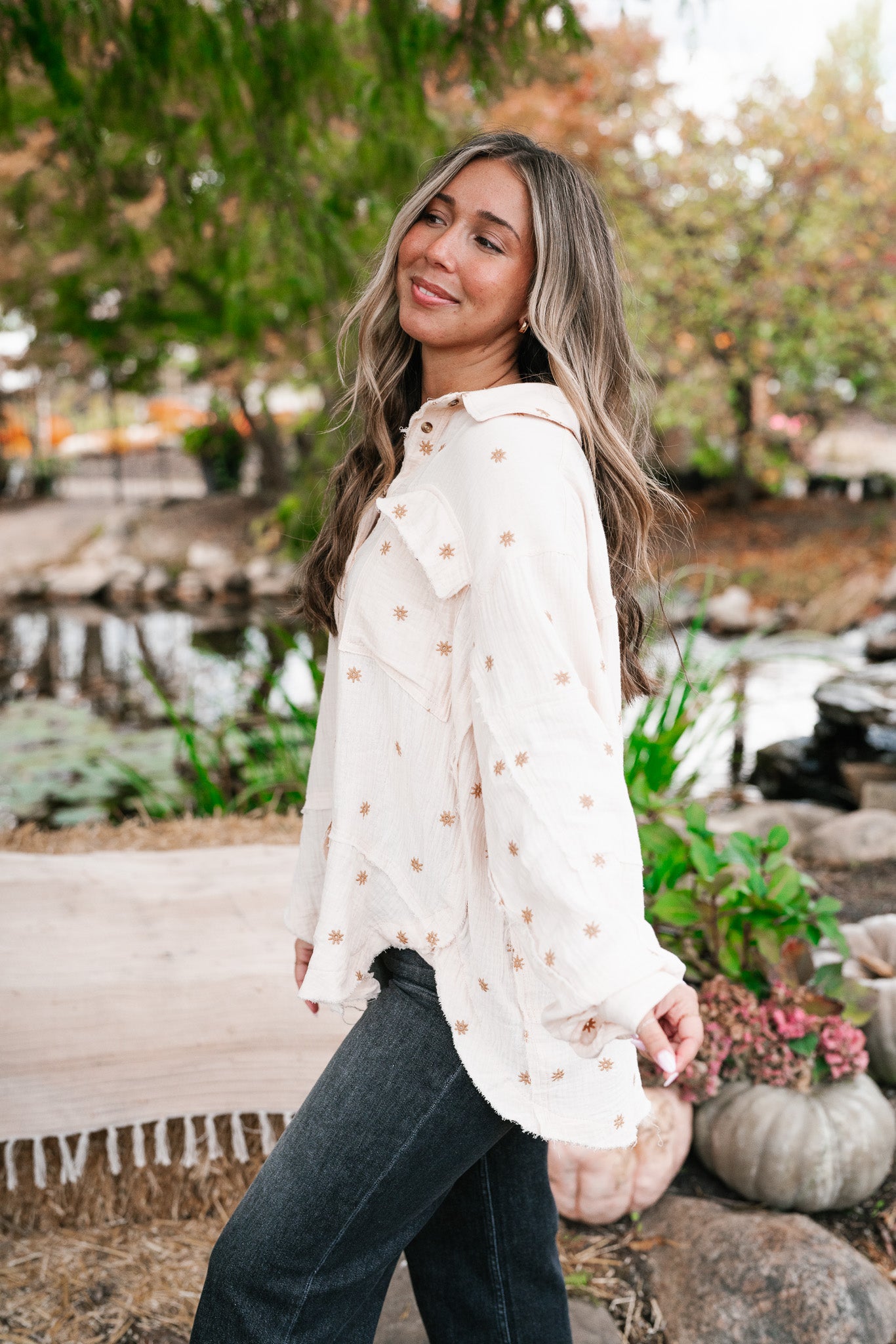 Dainty Sunlight Button Up Collared Shirt