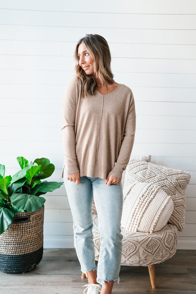 Mocha Lounge Around Relaxed Sweater - Online