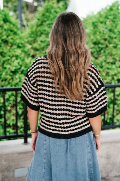 Easy Days Button Up Striped Top