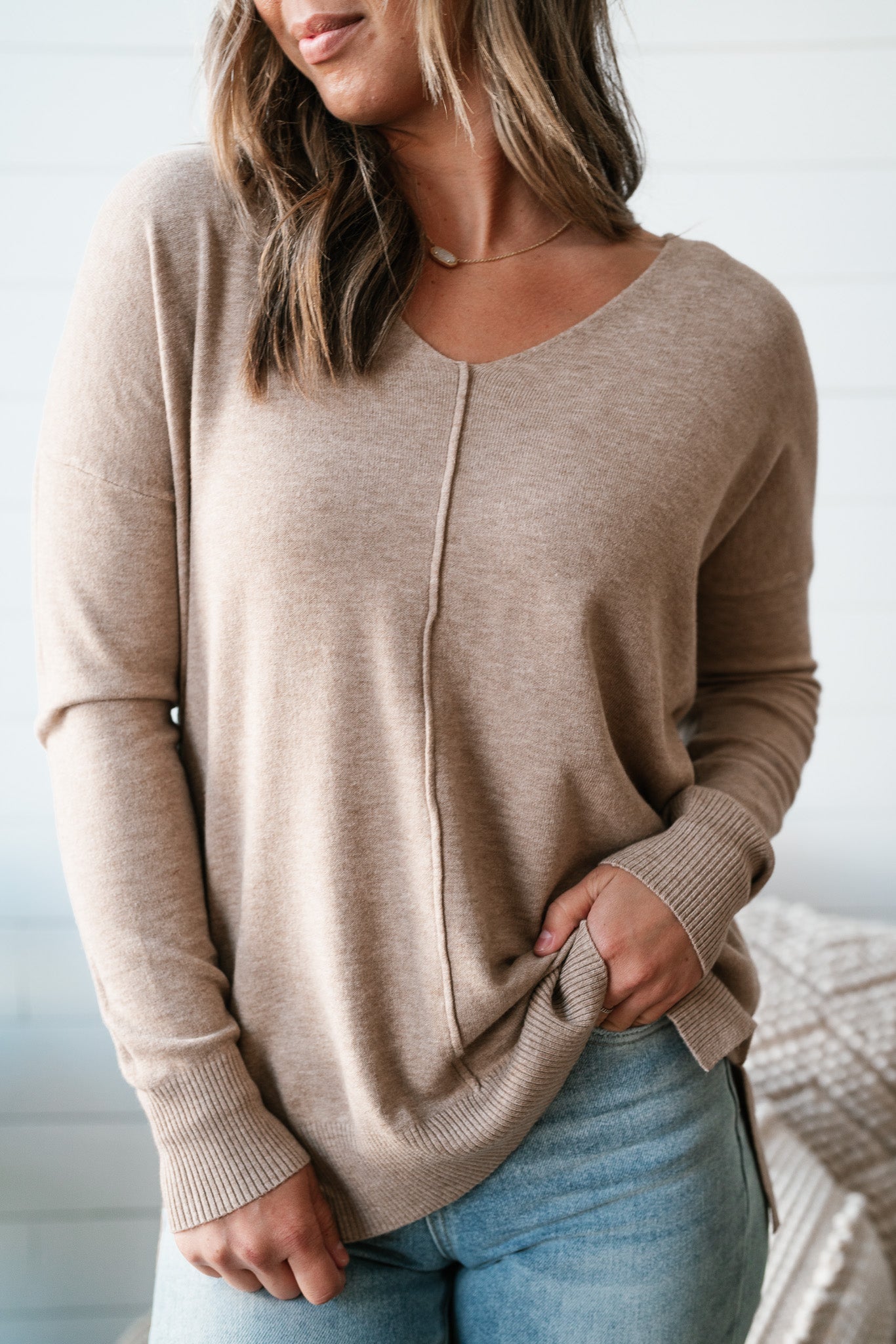Mocha Lounge Around Relaxed Sweater - Online