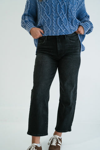 Vervet Liliette High Rise Wide Barrel Cropped Jeans