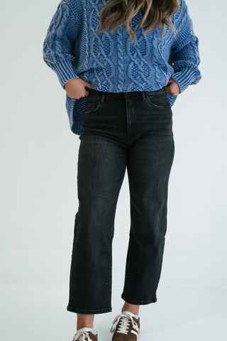 Vervet Liliette High Rise Wide Barrel Cropped Jeans