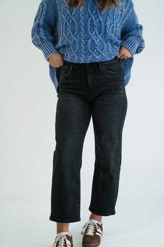 Vervet Liliette High Rise Wide Barrel Cropped Jeans