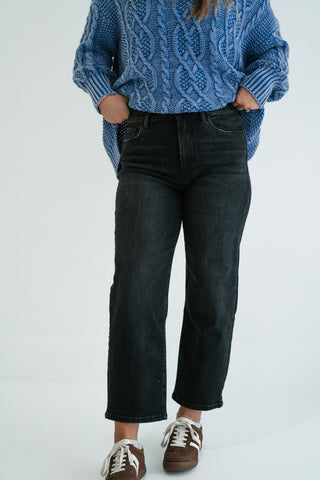 Vervet Liliette High Rise Wide Barrel Cropped Jeans