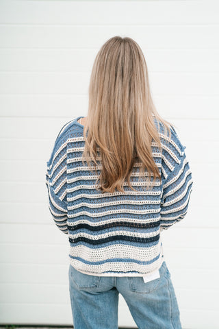 Easy Favorite Striped Sweater - Blue