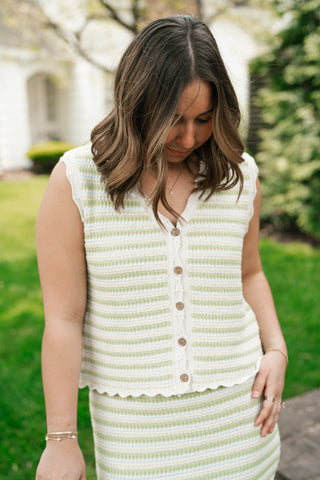 Sunset Stroll Crochet Striped Set