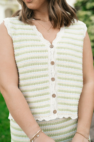 Sunset Stroll Crochet Striped Set