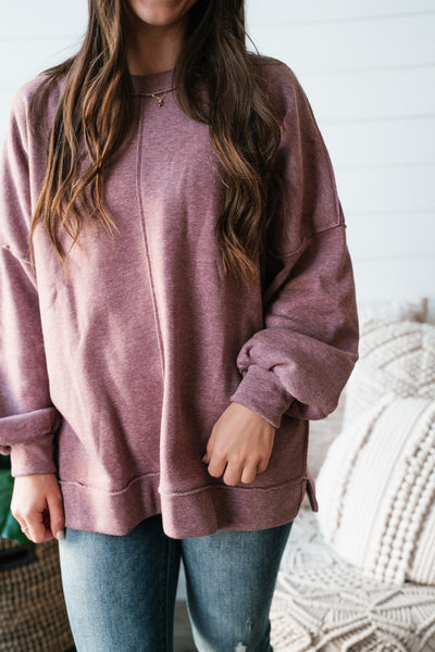 Faded Plum Long Sleeve Top - Online