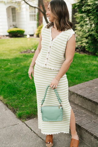 Sunset Stroll Crochet Striped Set