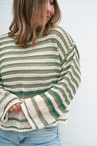 Easy Favorite Striped Sweater - Green