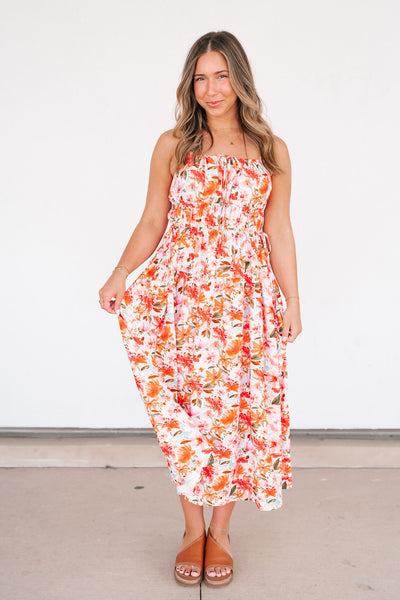 Fresh Bloom Floral Midi Dress