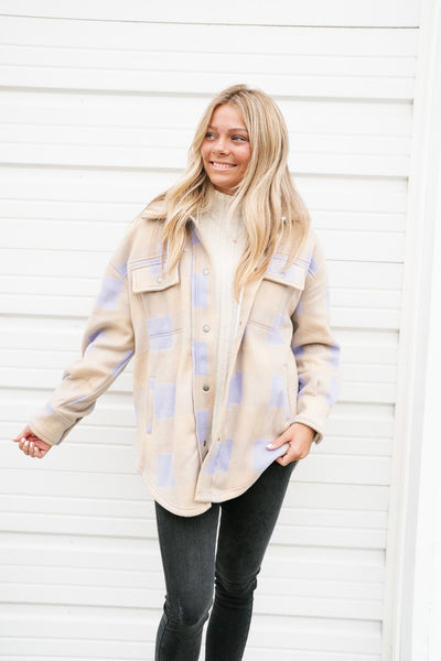 Gracie Lavender Plaid Shacket
