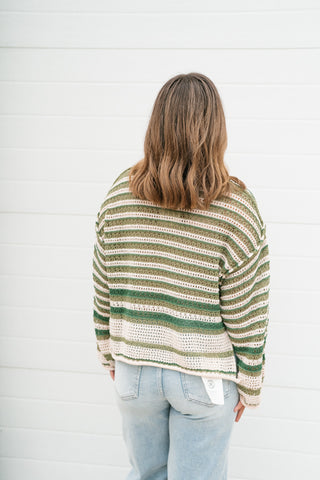Easy Favorite Striped Sweater - Green