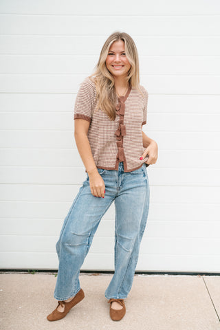 Park Avenue Gingham Tie Sweater