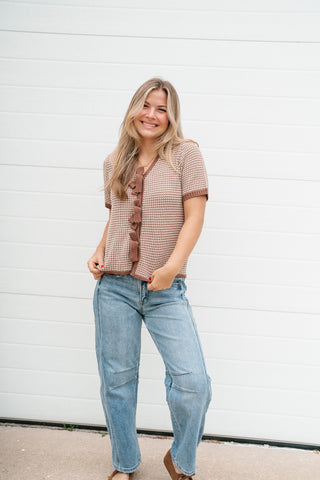 Park Avenue Gingham Tie Sweater