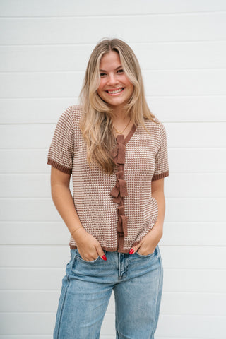 Park Avenue Gingham Tie Sweater