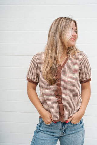 Park Avenue Gingham Tie Sweater