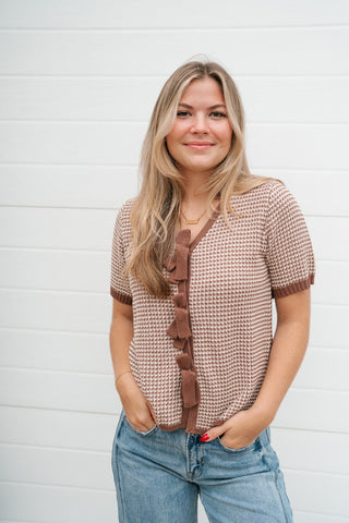 Park Avenue Gingham Tie Sweater