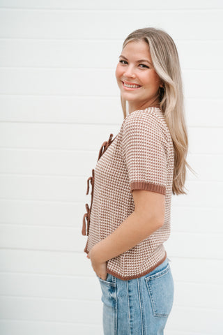 Park Avenue Gingham Tie Sweater