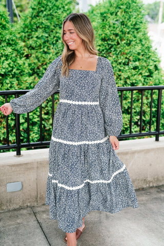 Country Garden Floral Midi Smocked Dress