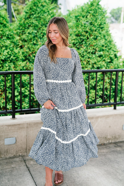 Country Garden Floral Midi Smocked Dress