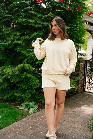 Sunny Side Ribbed Drawstring Set - Top