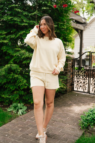 Sunny Side Ribbed Drawstring Set - Top