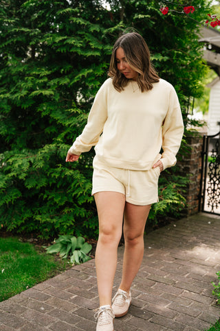 Sunny Side Ribbed Drawstring Set - Top