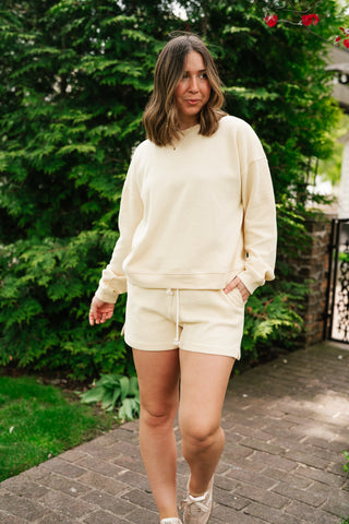 Sunny Side Ribbed Drawstring Set - Top