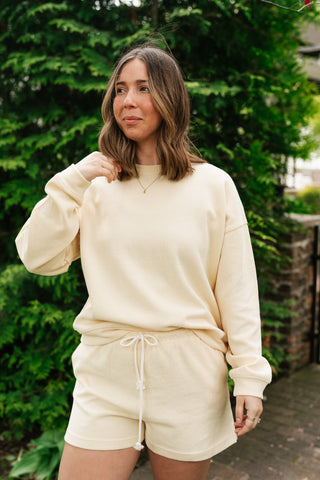 Sunny Side Ribbed Drawstring Set - Top