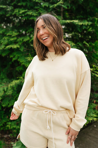 Sunny Side Ribbed Drawstring Set - Top