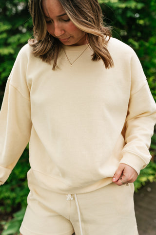 Sunny Side Ribbed Drawstring Set - Top